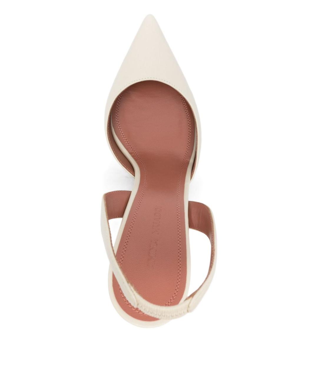 Amina Muaddi Бежевые кожаные туфли, фото 3