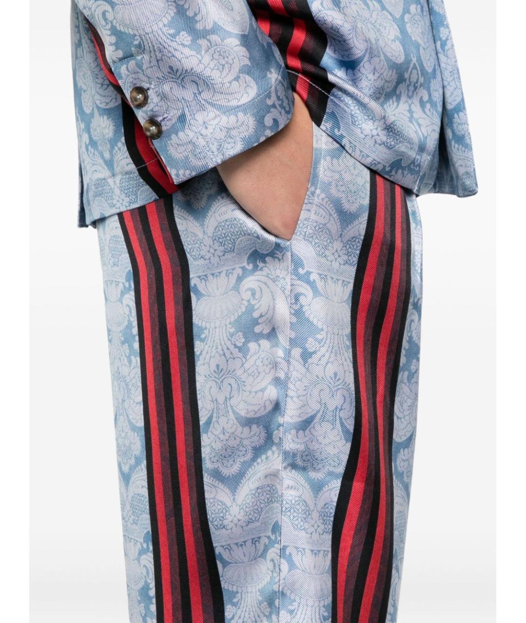 PIERRE LOUIS MASCIA Мульти шелковые прямые брюки, фото 2