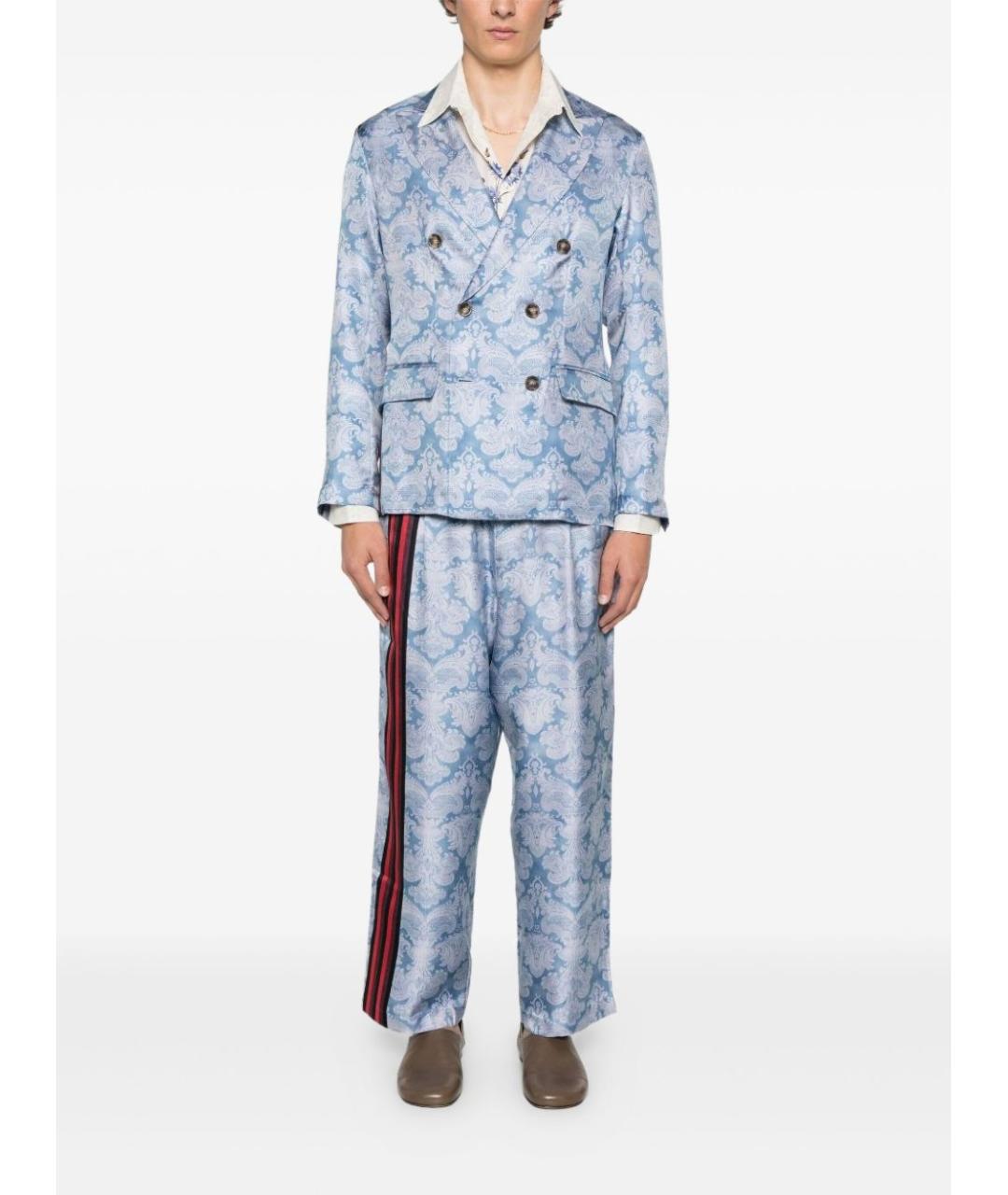 PIERRE LOUIS MASCIA Мульти шелковые прямые брюки, фото 3