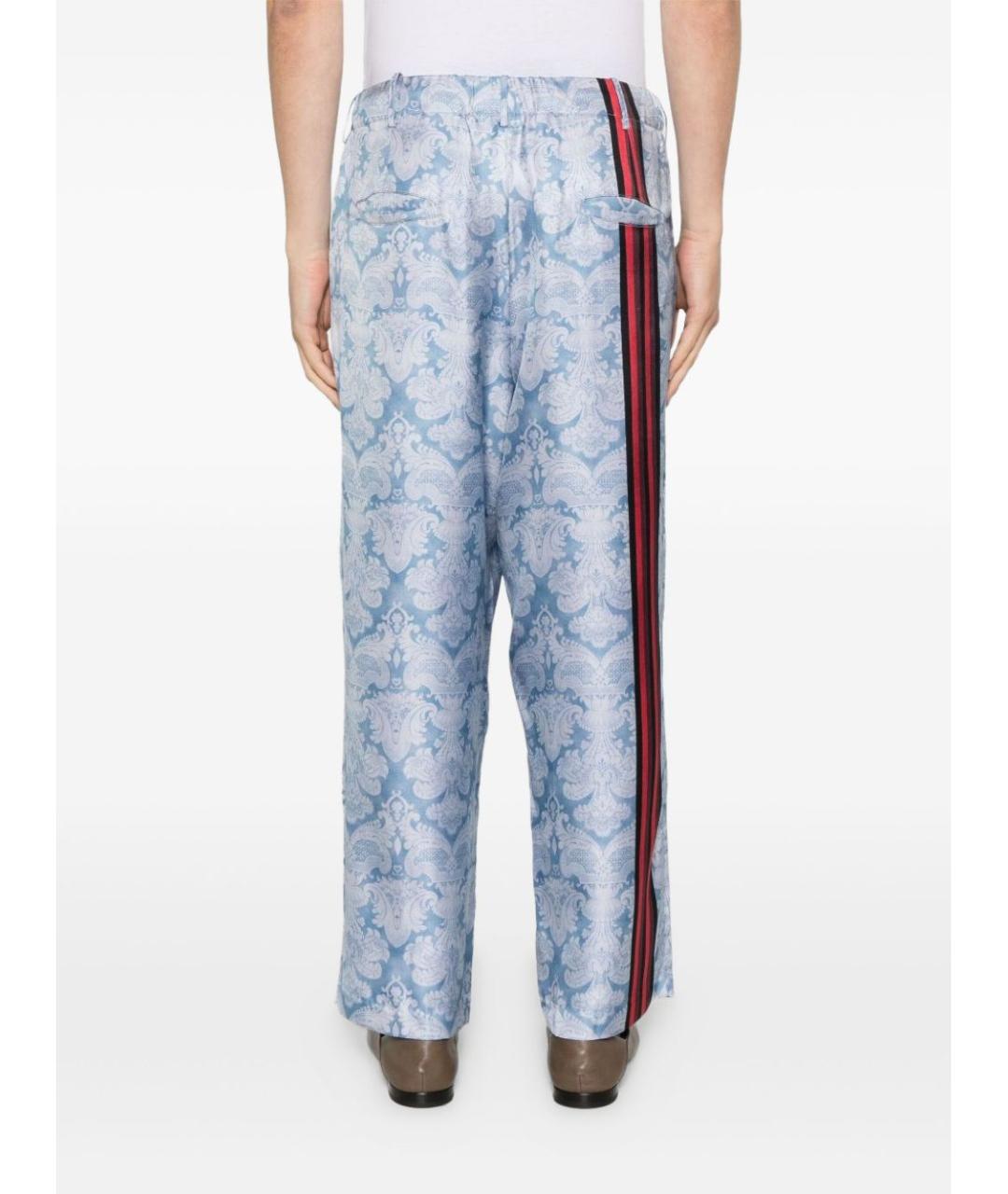 PIERRE LOUIS MASCIA Мульти шелковые прямые брюки, фото 4