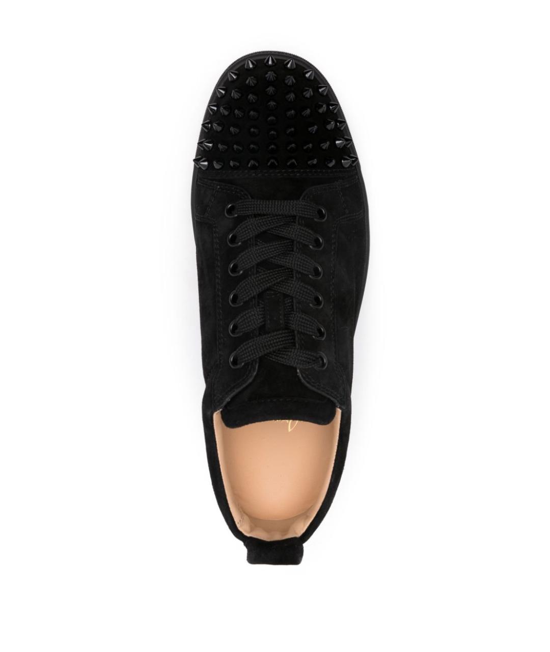 CHRISTIAN LOUBOUTIN Черные замшевые низкие кроссовки / кеды, фото 3