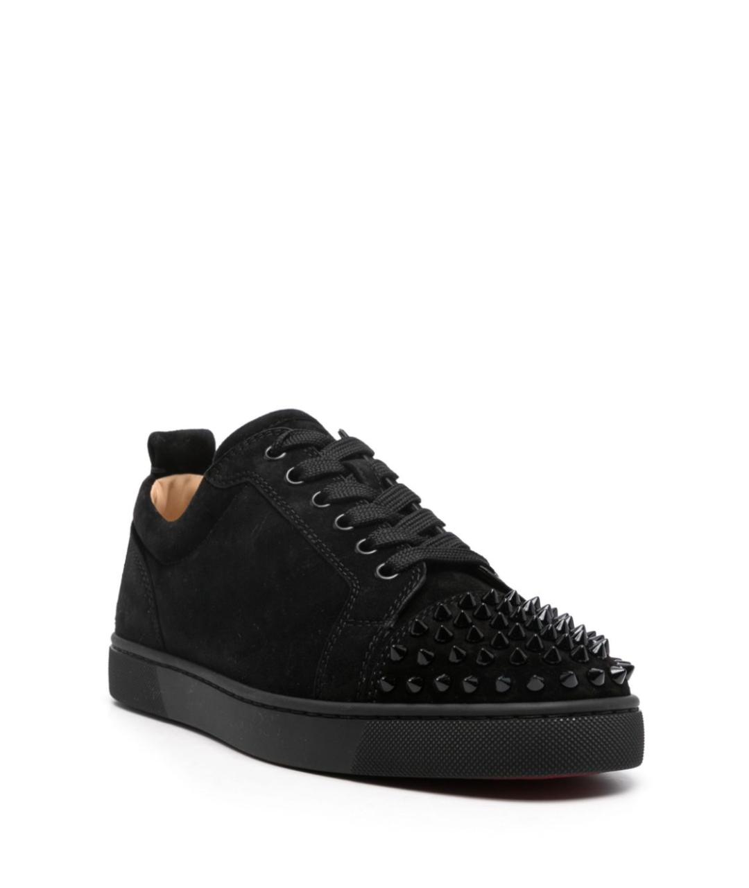 CHRISTIAN LOUBOUTIN Черные замшевые низкие кроссовки / кеды, фото 2