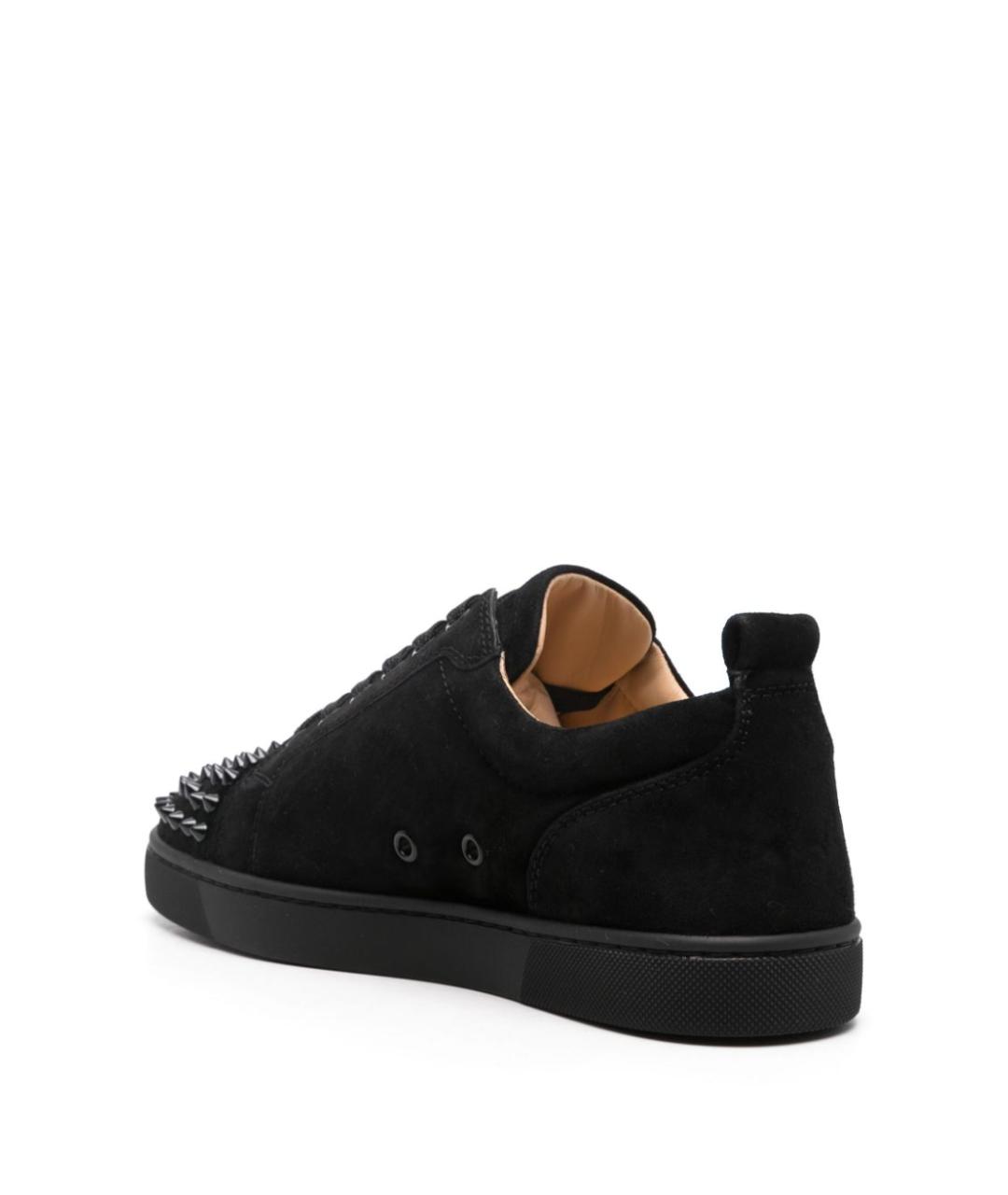 CHRISTIAN LOUBOUTIN Черные замшевые низкие кроссовки / кеды, фото 4
