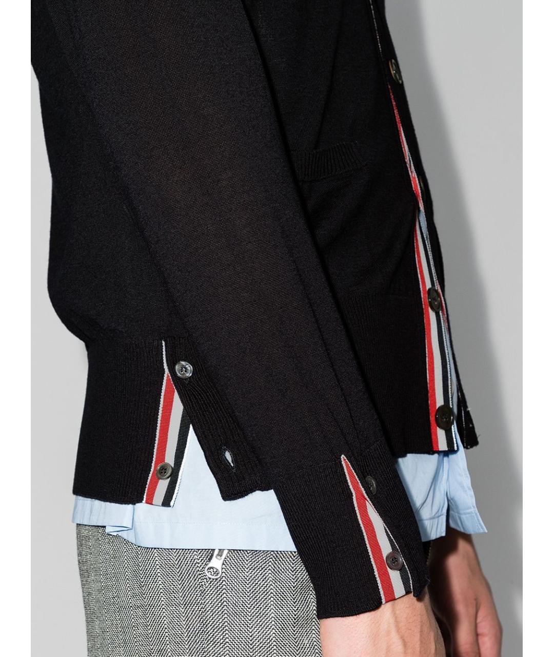 THOM BROWNE Синий шерстяной кардиган, фото 5