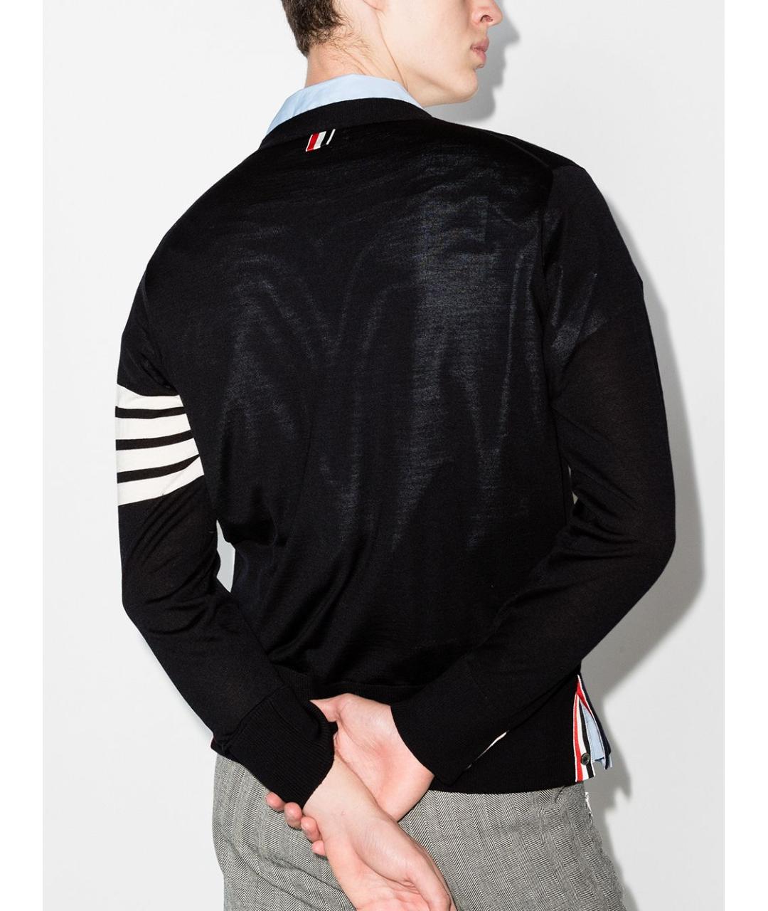 THOM BROWNE Синий шерстяной кардиган, фото 3