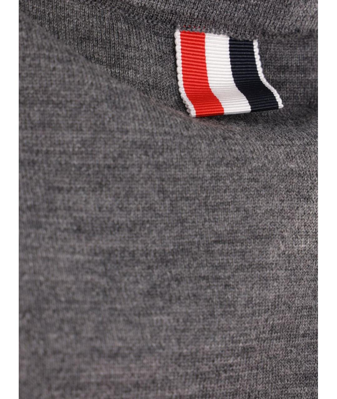 THOM BROWNE Серая шерстяная футболка, фото 2