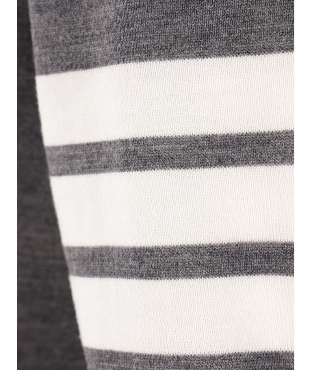 THOM BROWNE Серая шерстяная футболка, фото 3