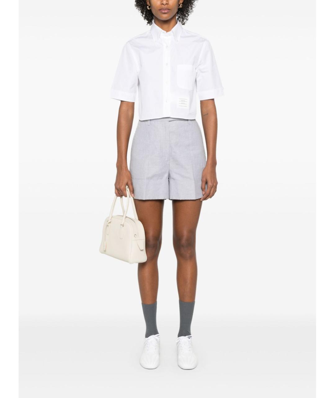 THOM BROWNE Белая хлопковая рубашка, фото 5