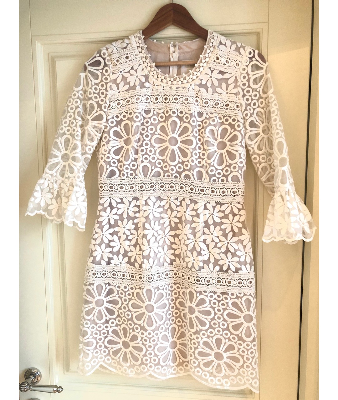 ANNA SUI Белое полиэстеровое коктейльное платье, фото 9