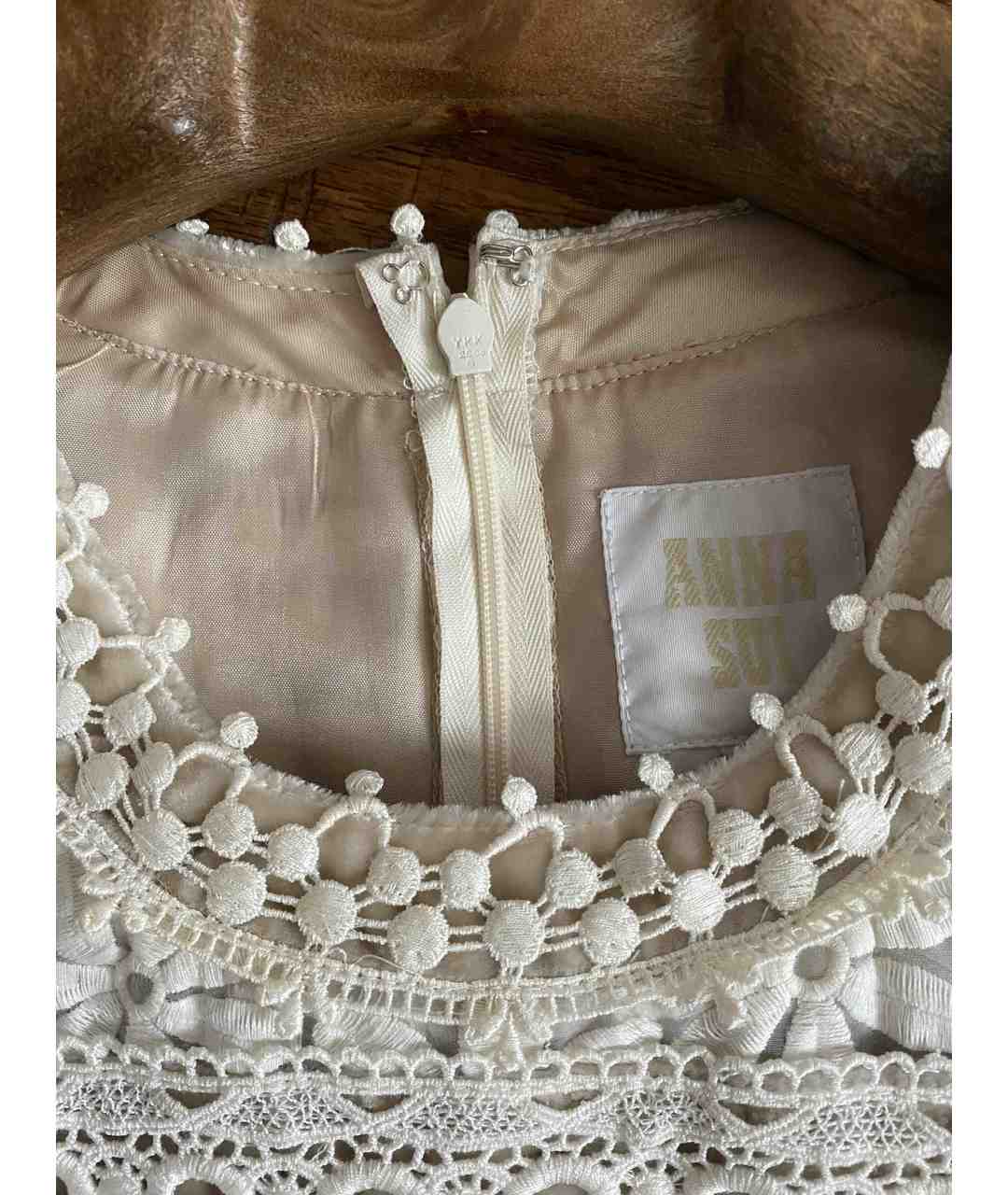 ANNA SUI Белое полиэстеровое коктейльное платье, фото 4