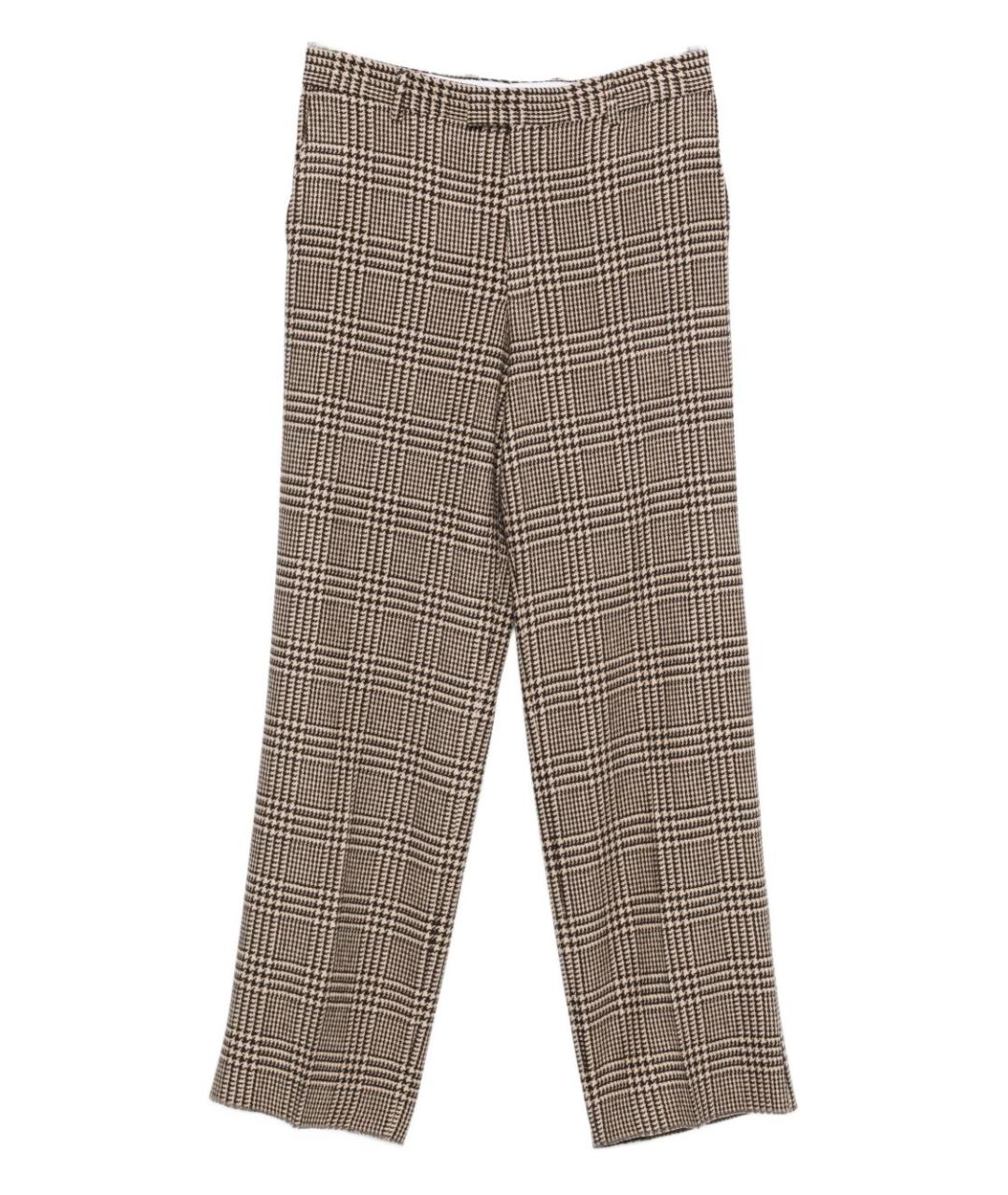 EMPORIO ARMANI Коричневые шерстяные повседневные брюки, фото 1