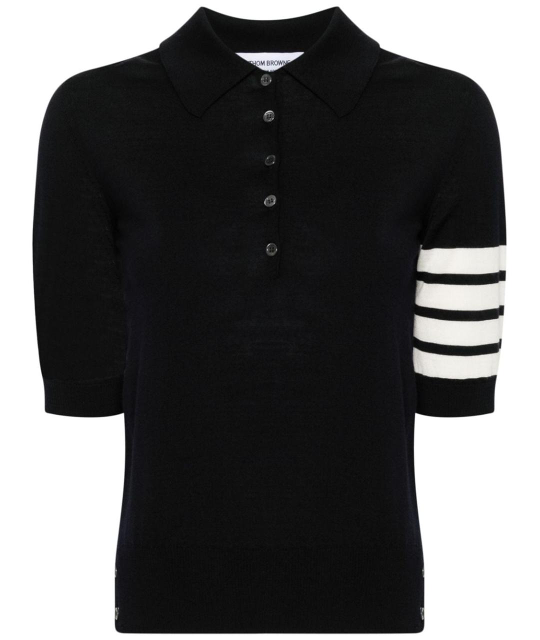 THOM BROWNE Синяя шерстяная футболка, фото 1