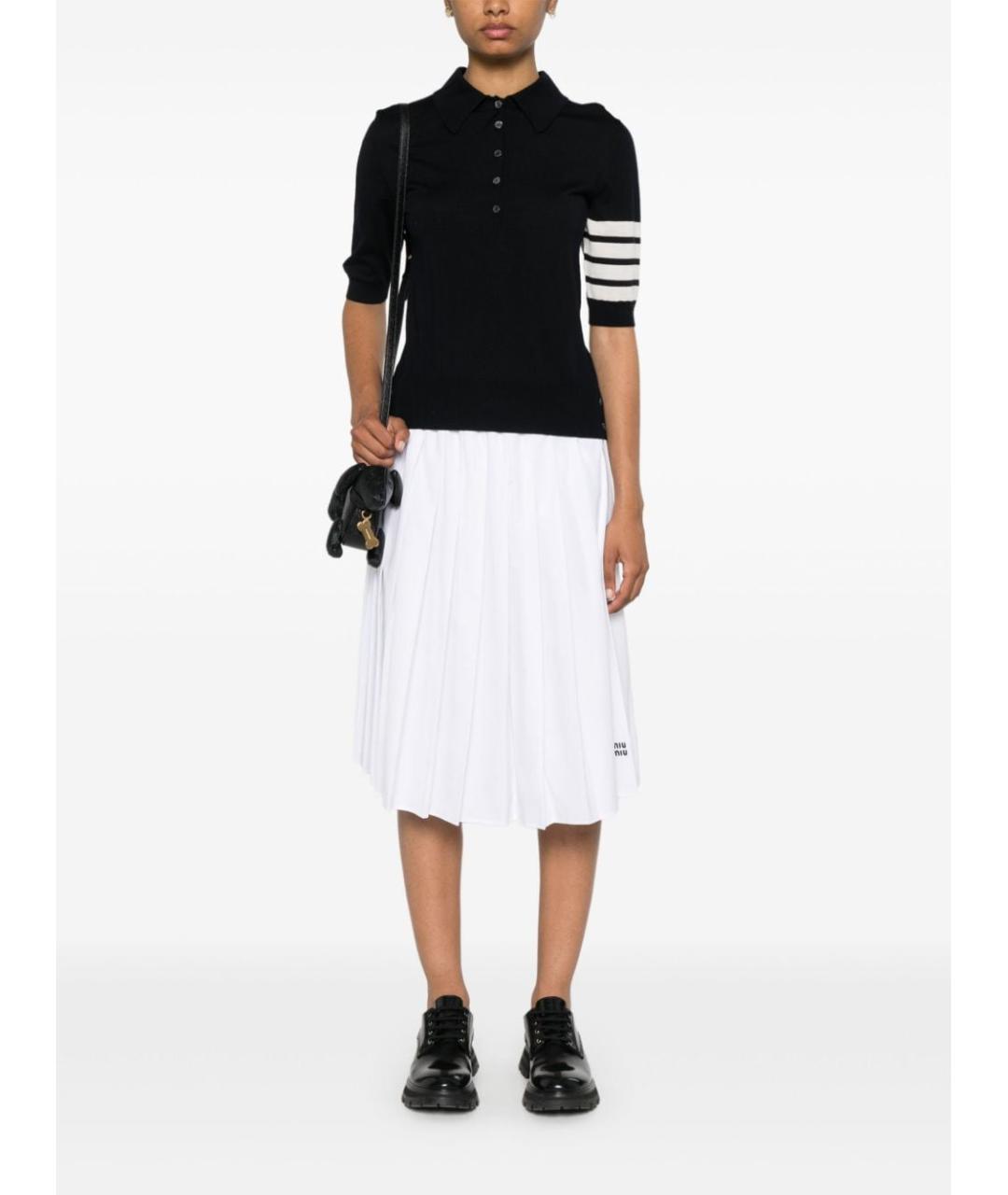 THOM BROWNE Синяя шерстяная футболка, фото 5