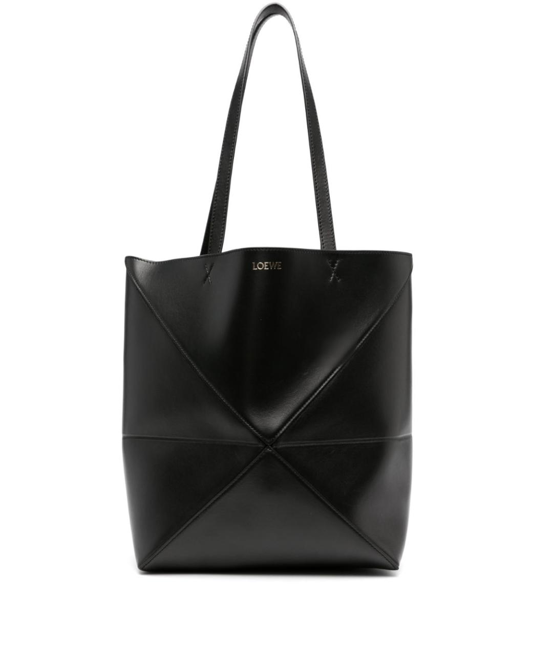 LOEWE Черная кожаная сумка тоут, фото 1