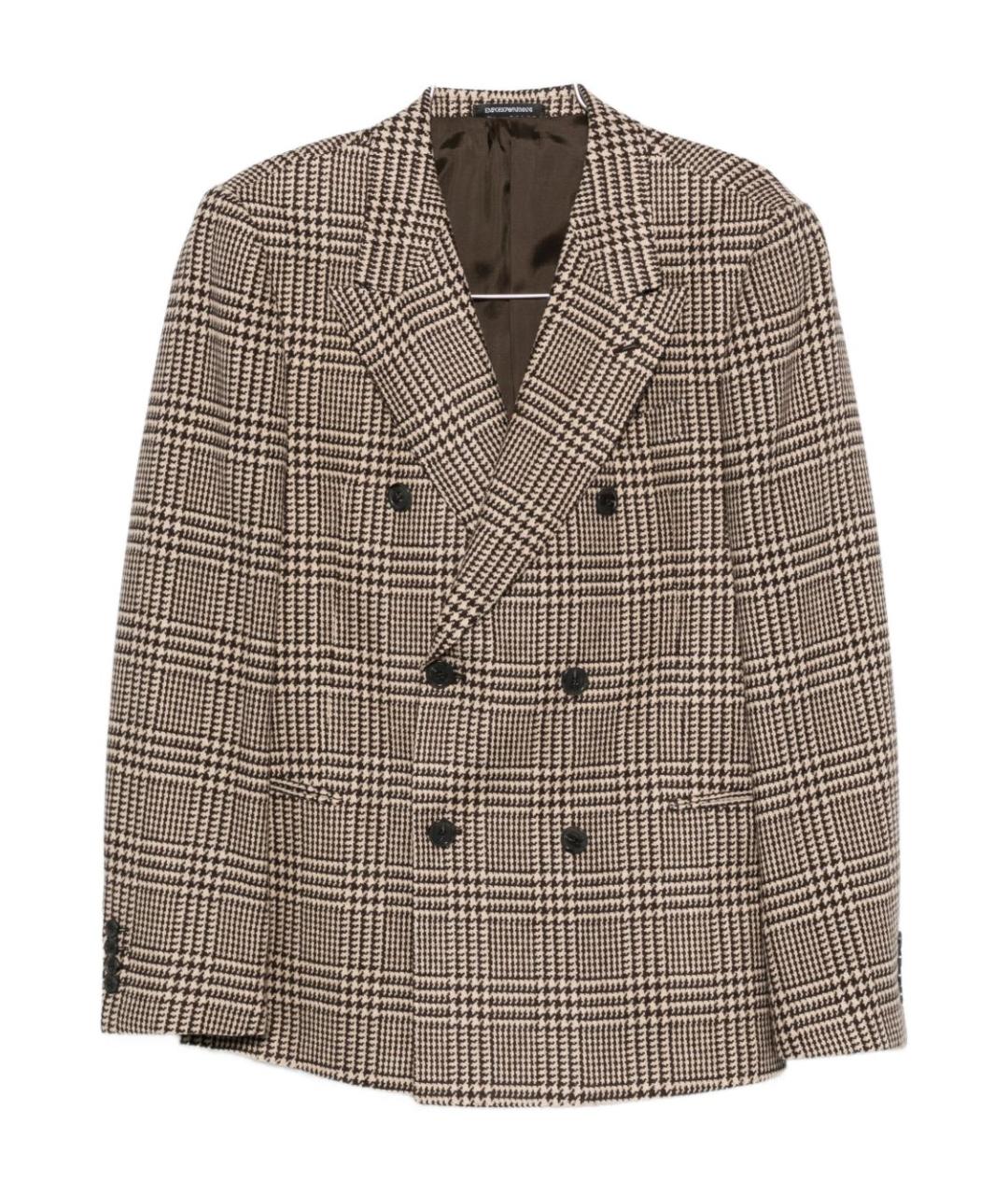 EMPORIO ARMANI Коричневый шерстяной пиджак, фото 1