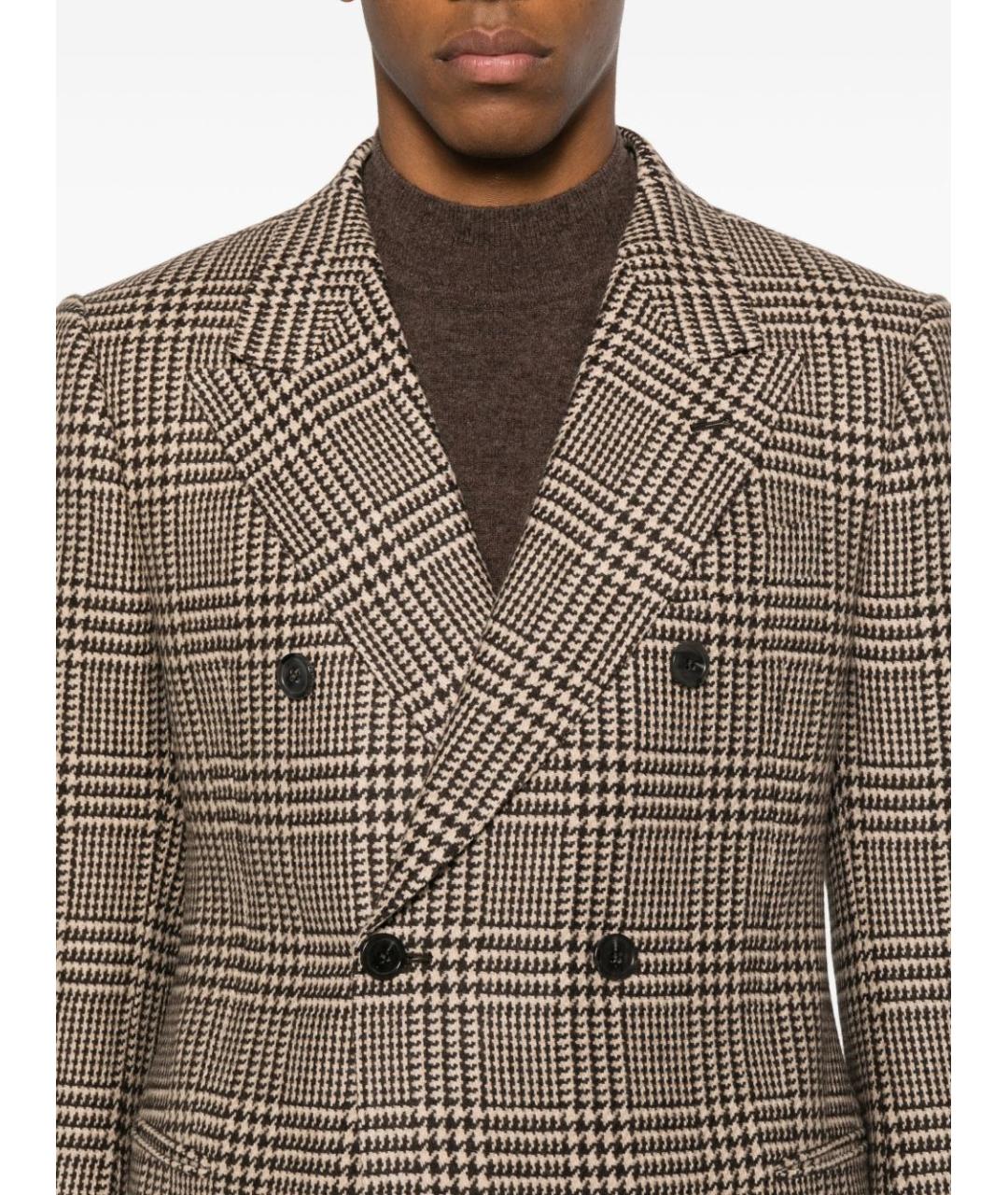 EMPORIO ARMANI Коричневый шерстяной пиджак, фото 3