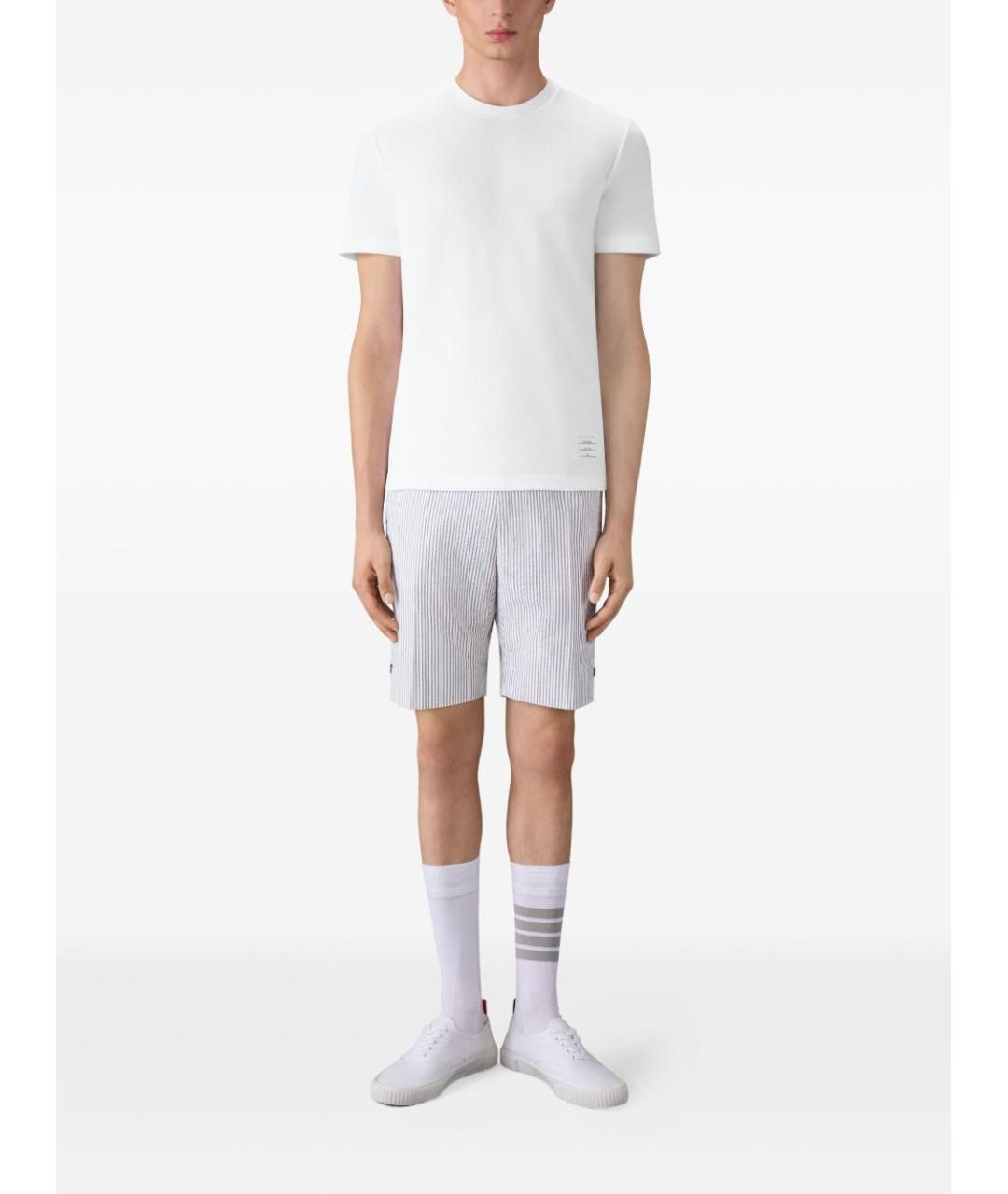 THOM BROWNE Белая хлопковая футболка, фото 3