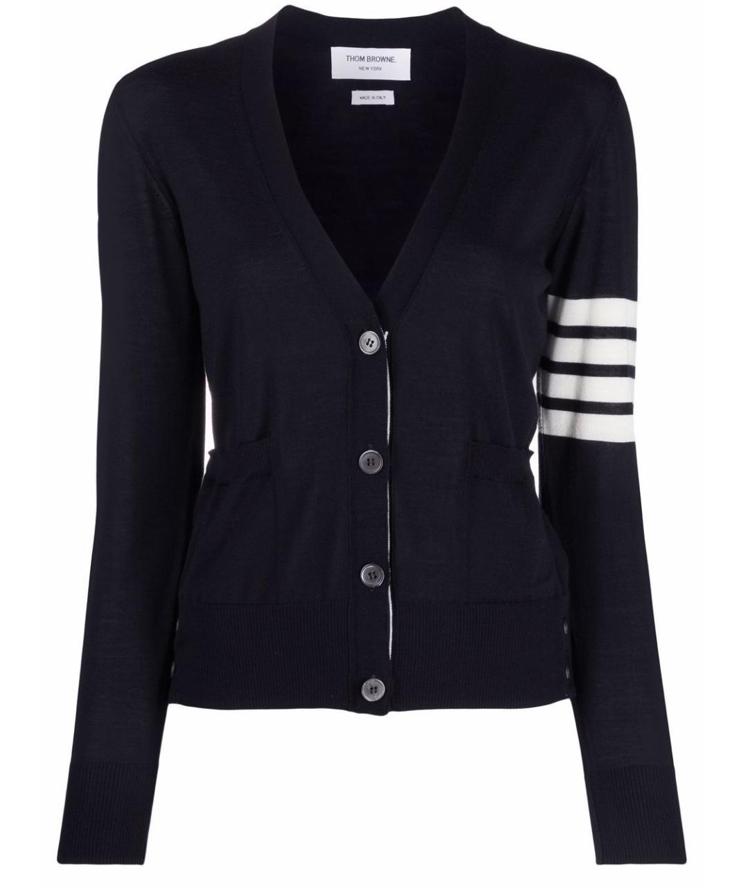 THOM BROWNE Синий шерстяной кардиган, фото 1
