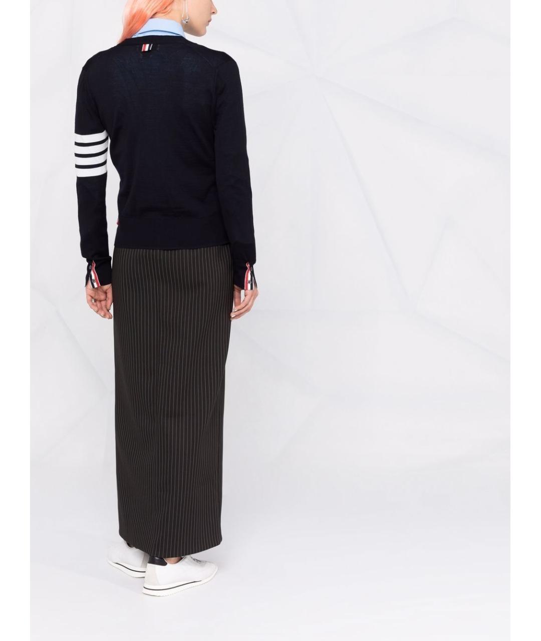 THOM BROWNE Синий шерстяной кардиган, фото 5