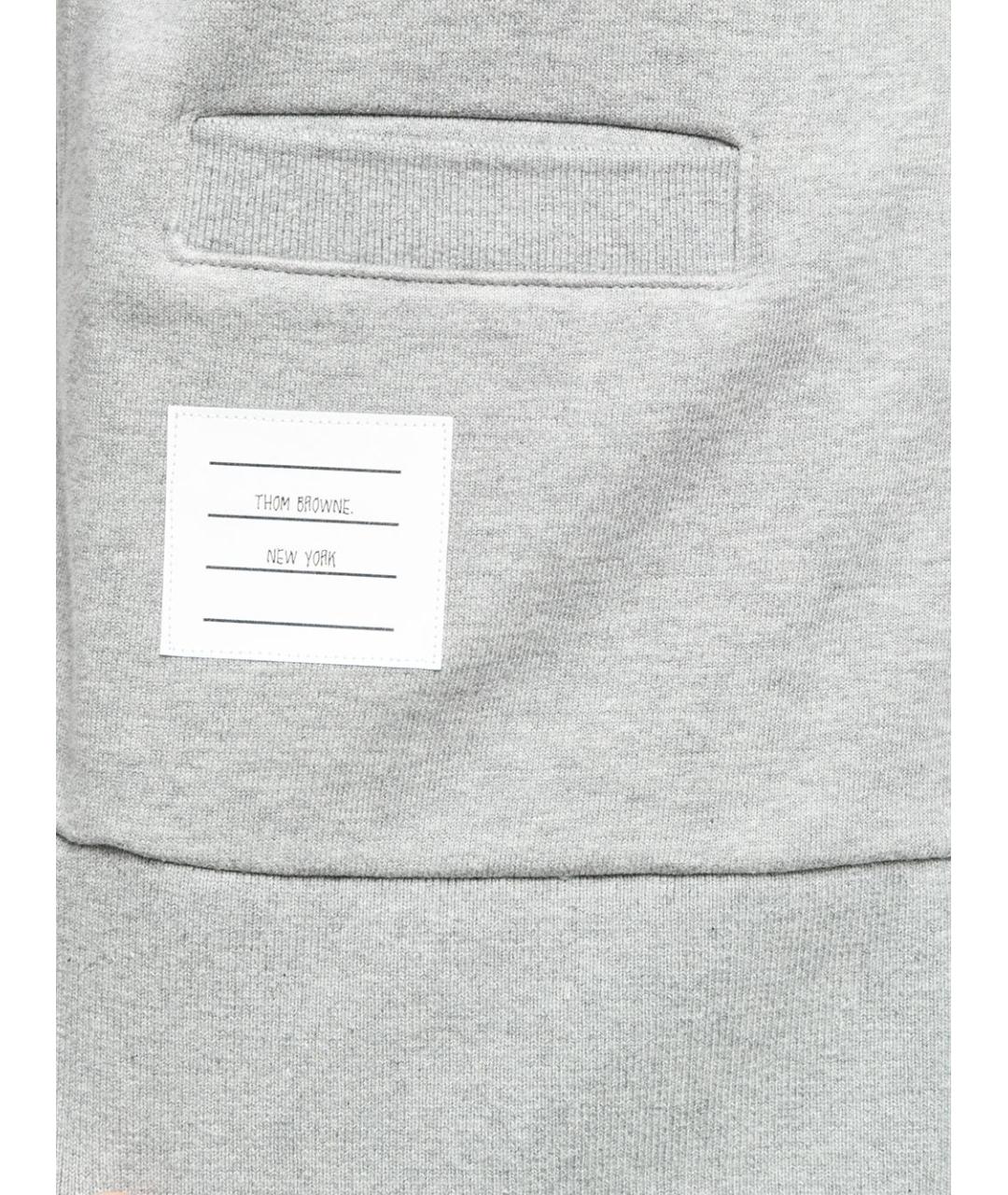 THOM BROWNE Серый хлопковый кардиган, фото 4