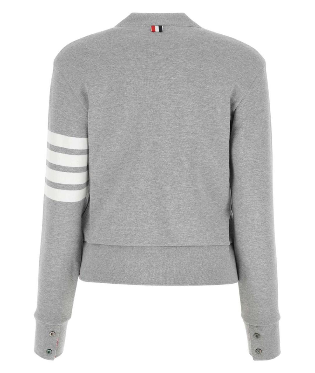 THOM BROWNE Серый хлопковый кардиган, фото 7