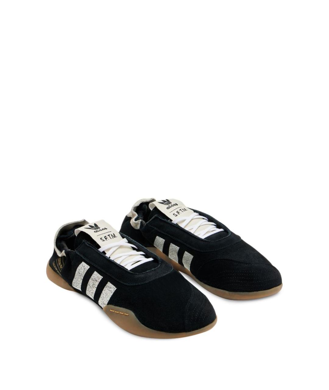 ADIDAS Черные кожаные низкие кроссовки / кеды, фото 4