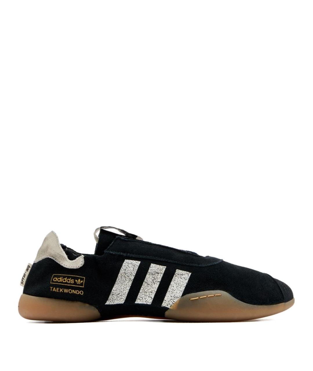 ADIDAS Черные кожаные низкие кроссовки / кеды, фото 1