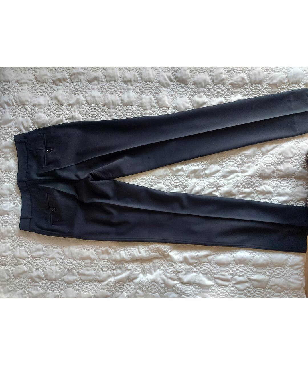 DOLCE&GABBANA Черные шерстяные прямые брюки, фото 2