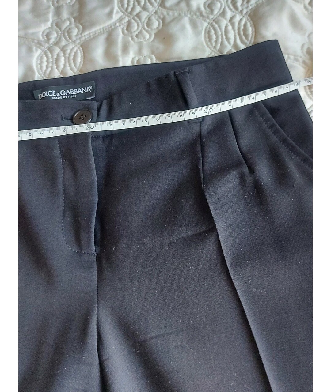 DOLCE&GABBANA Черные шерстяные прямые брюки, фото 5