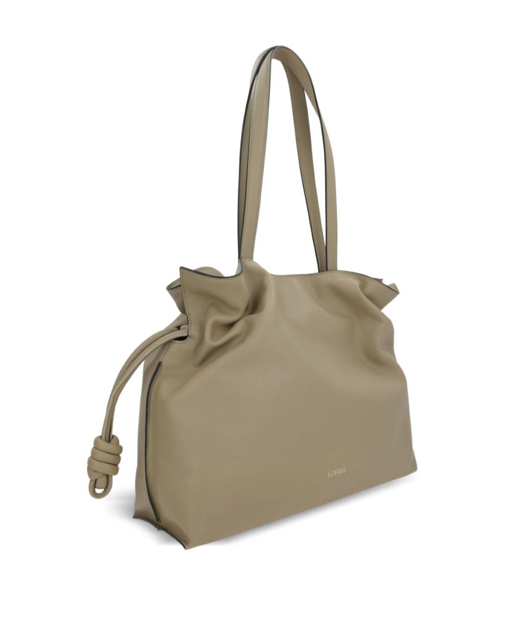LOEWE Бежевая кожаная сумка тоут, фото 3
