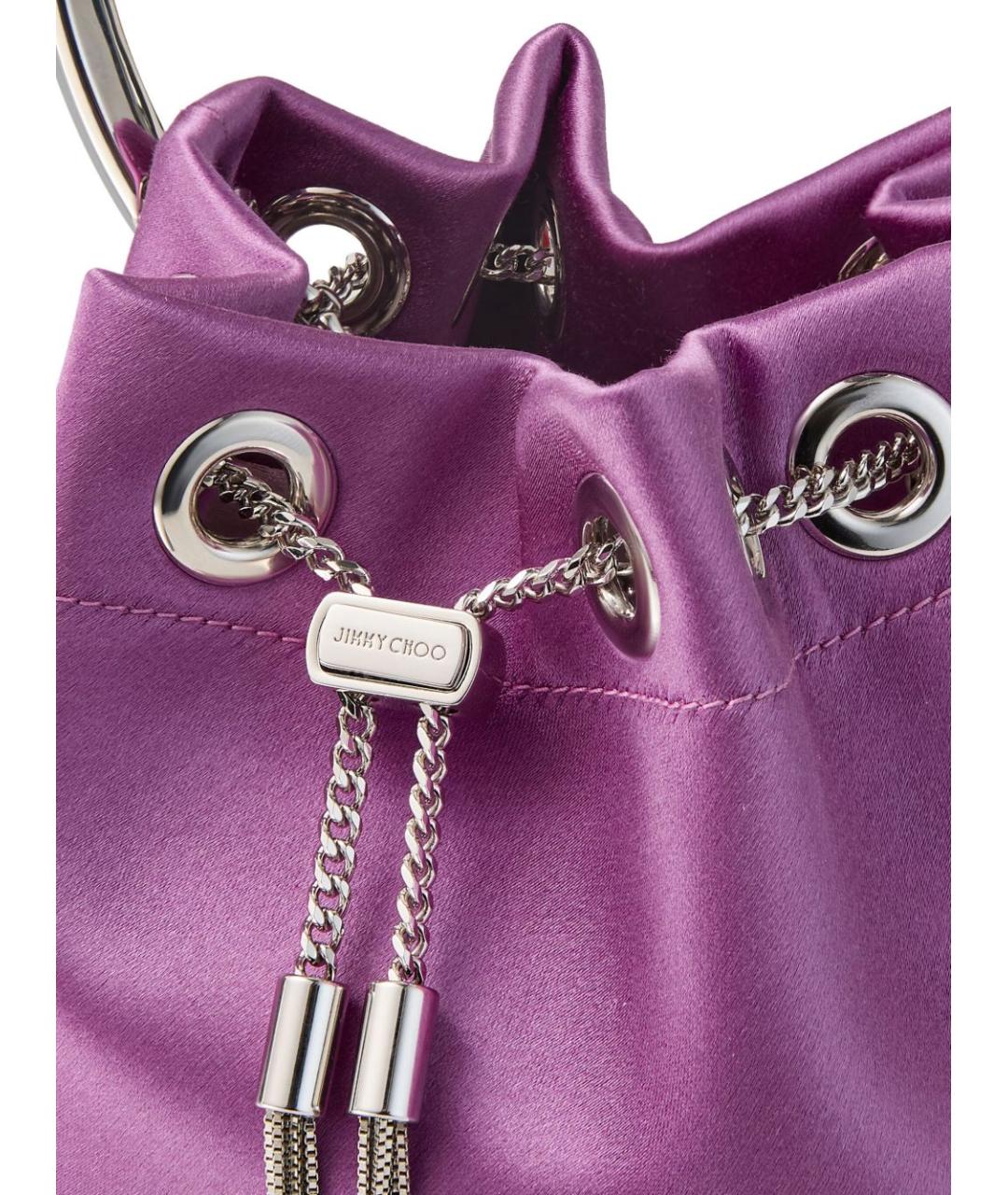 JIMMY CHOO Фиолетовая кожаная сумка с короткими ручками, фото 3