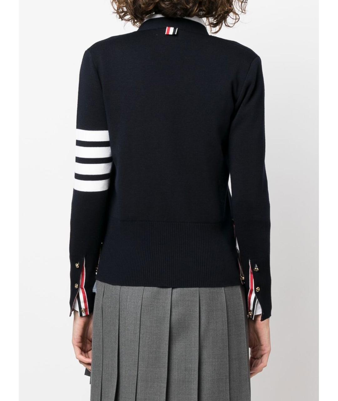 THOM BROWNE Синий шерстяной кардиган, фото 4