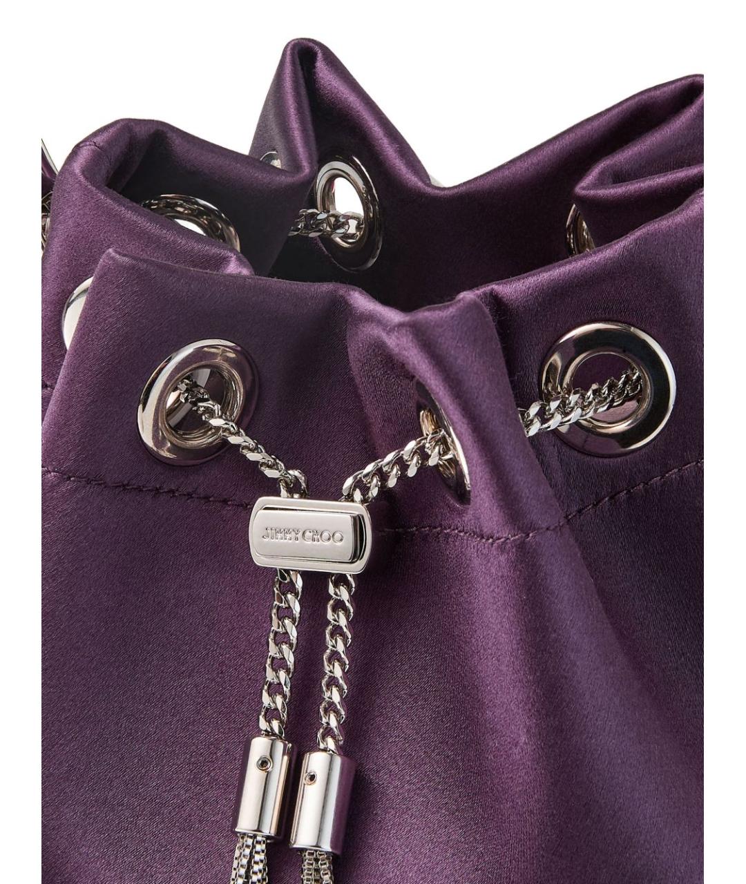 JIMMY CHOO Фиолетовая тканевая сумка с короткими ручками, фото 4