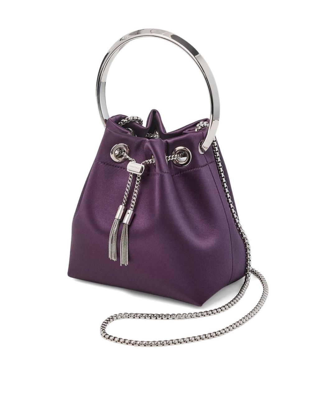 JIMMY CHOO Фиолетовая тканевая сумка с короткими ручками, фото 2