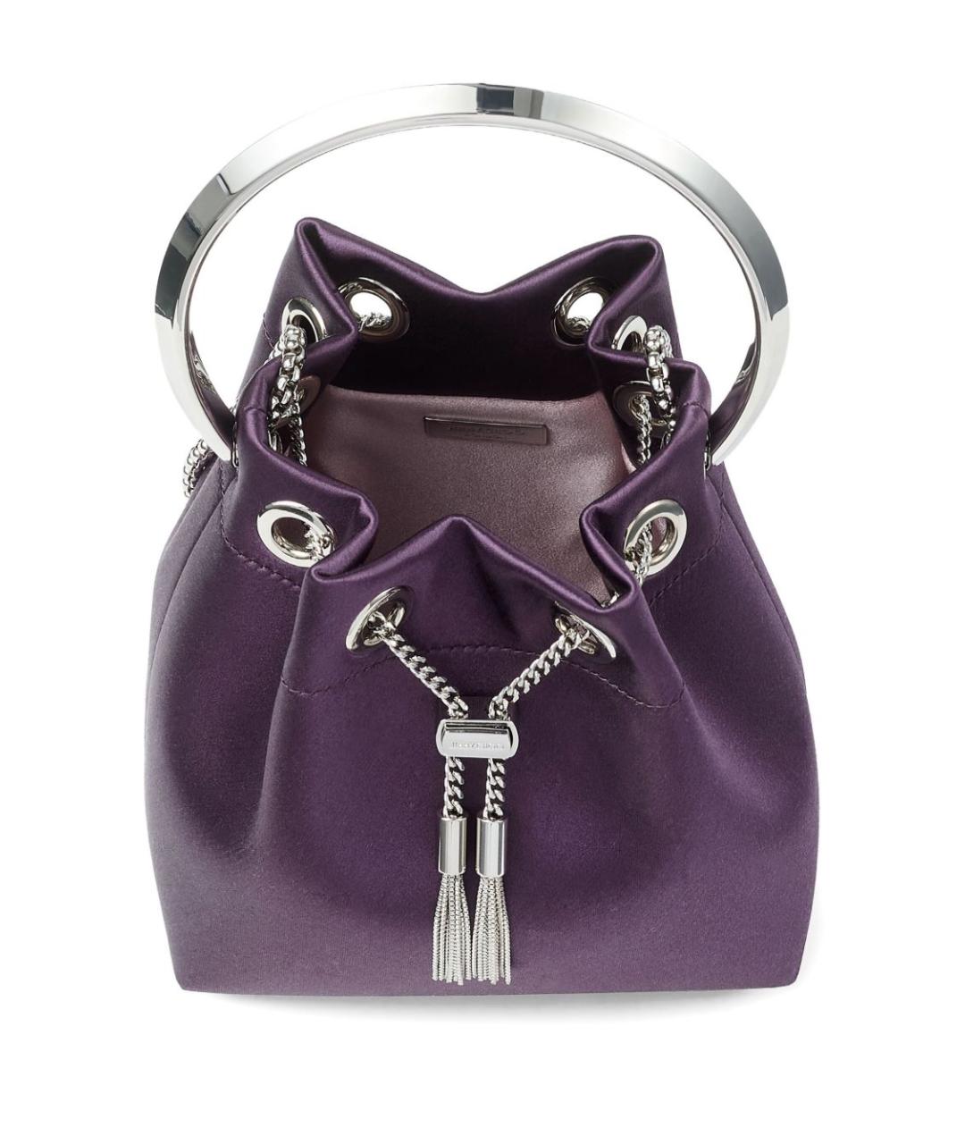 JIMMY CHOO Фиолетовая тканевая сумка с короткими ручками, фото 5