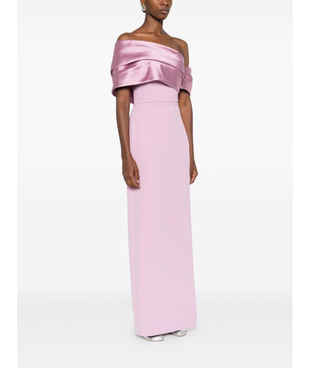 SOLACE LONDON Розовое шелковое вечернее платье, фото 3