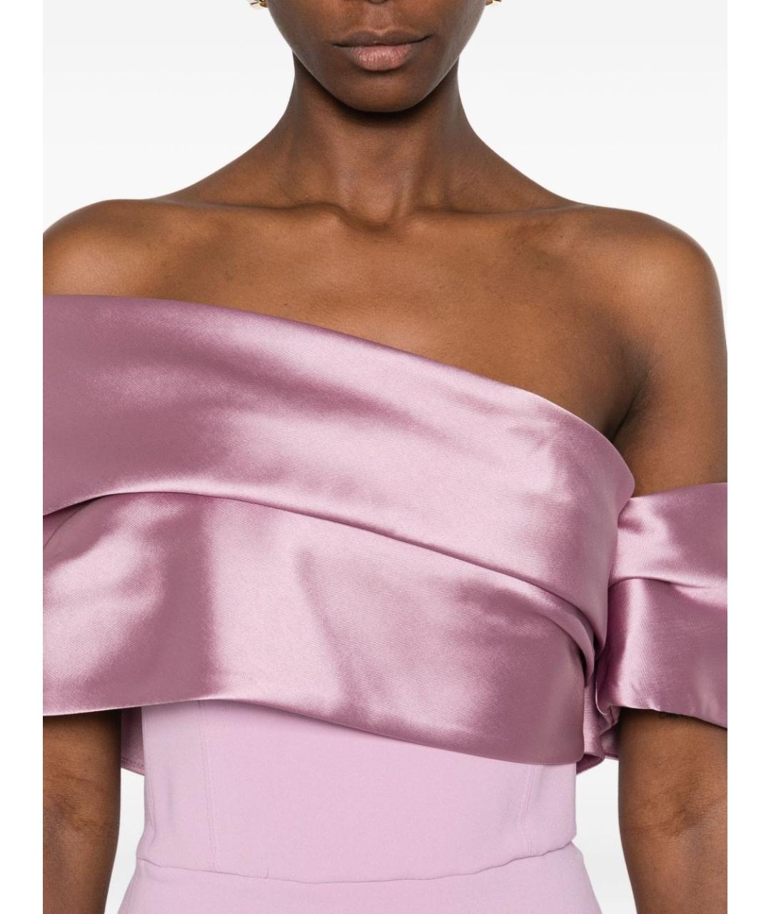 SOLACE LONDON Розовое шелковое вечернее платье, фото 5