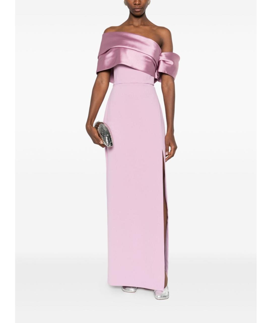 SOLACE LONDON Розовое шелковое вечернее платье, фото 2