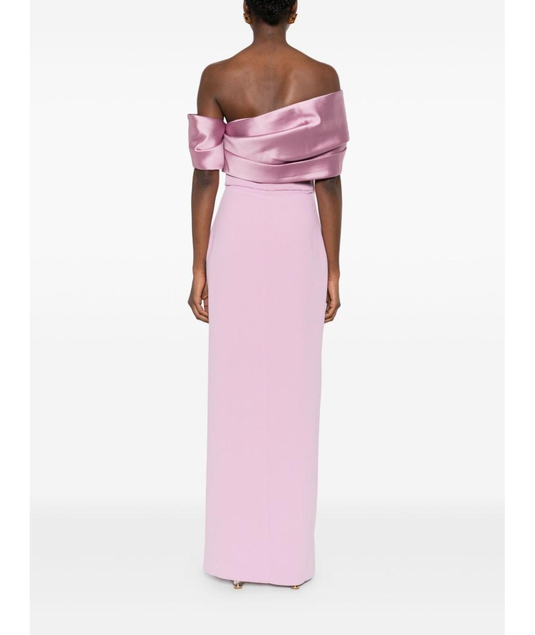 SOLACE LONDON Розовое шелковое вечернее платье, фото 4