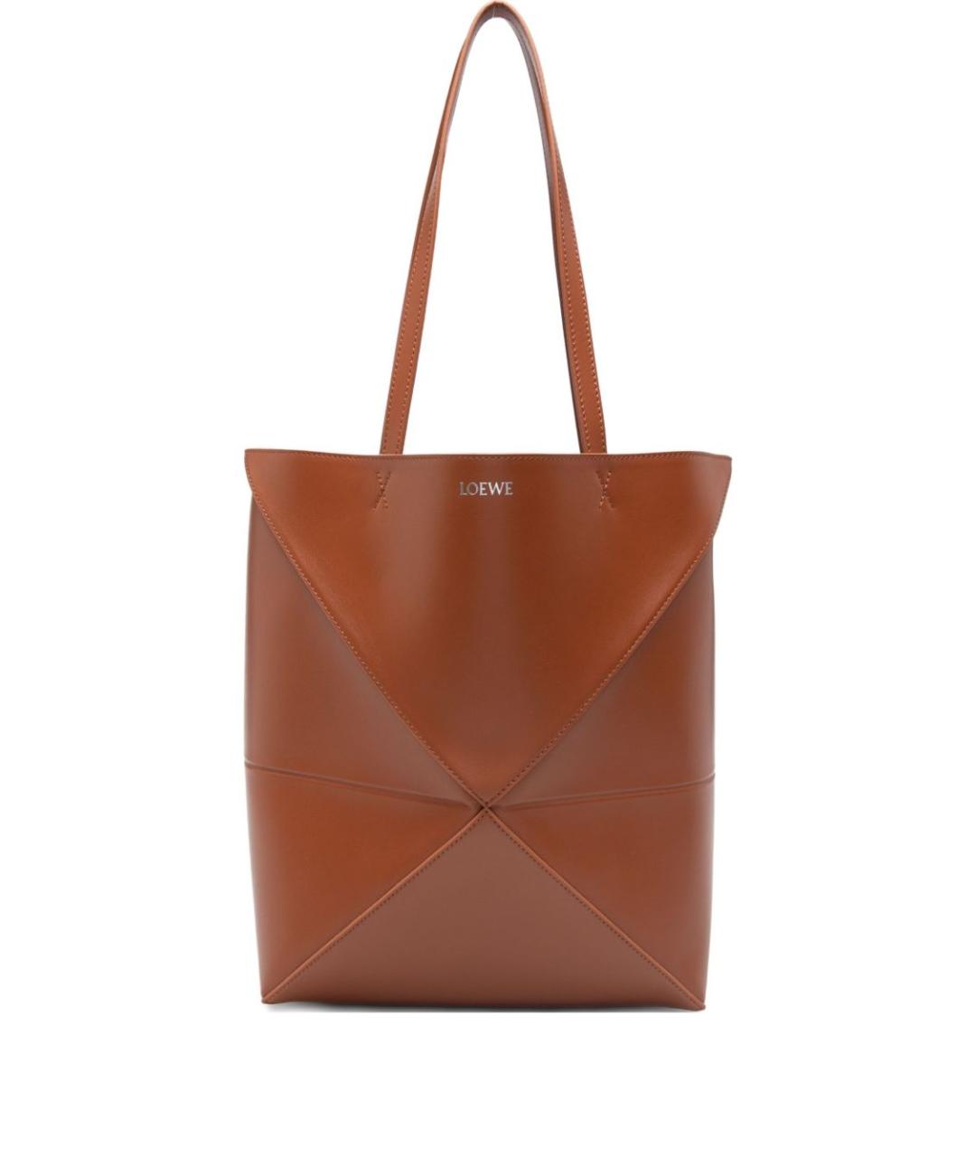 LOEWE Коричневая кожаная сумка тоут, фото 1