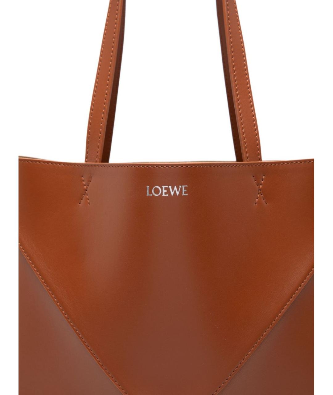 LOEWE Коричневая кожаная сумка тоут, фото 2