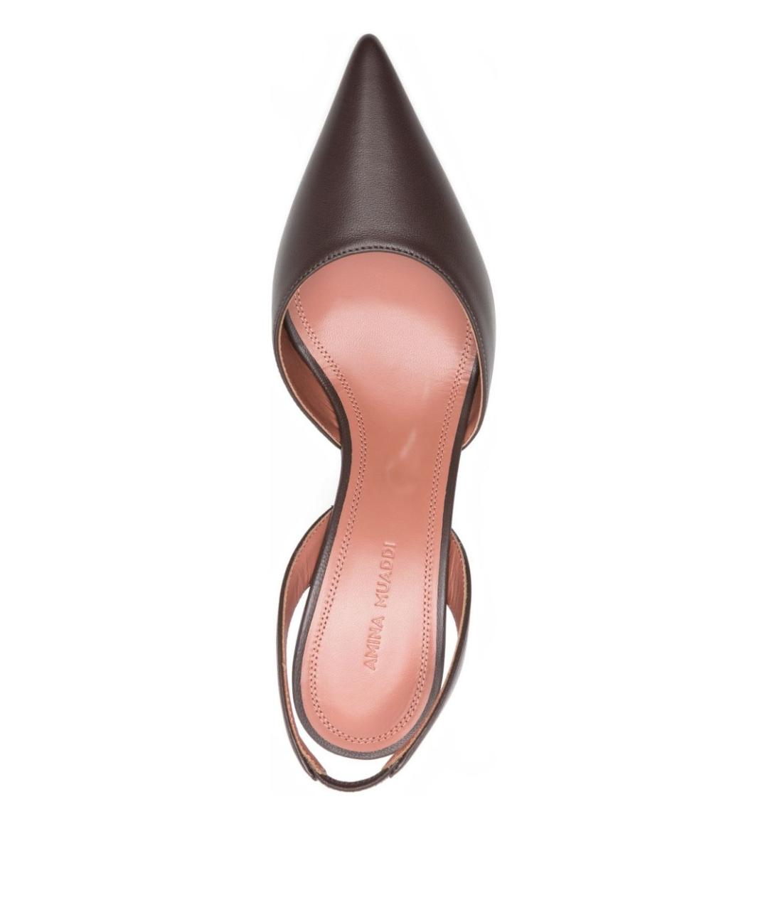 Amina Muaddi Коричневые кожаные туфли, фото 4