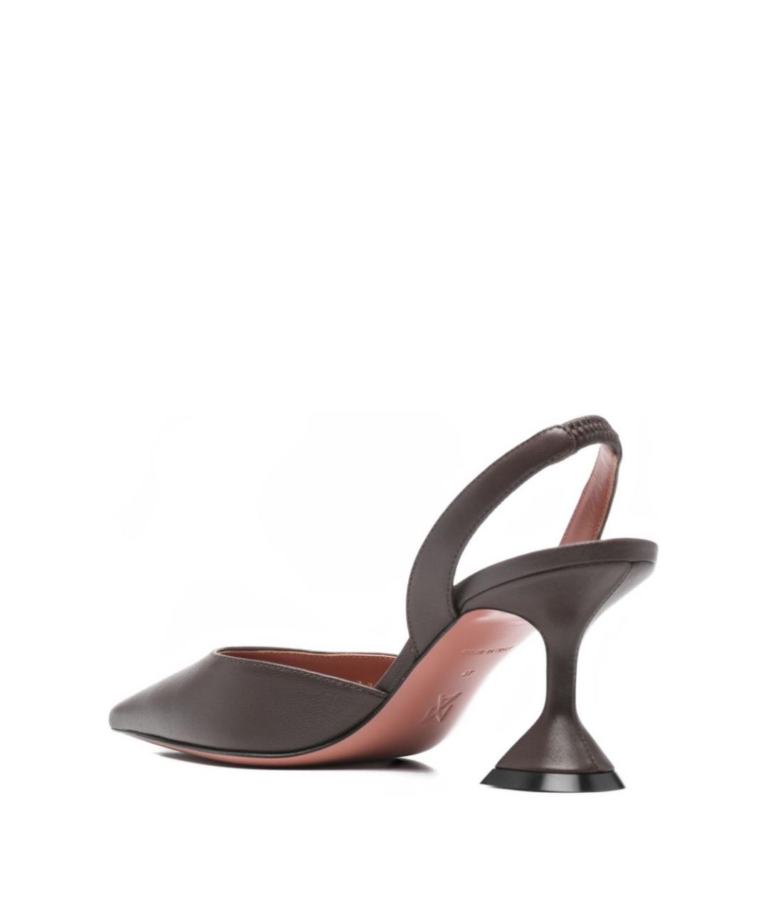 Amina Muaddi Коричневые кожаные туфли, фото 3