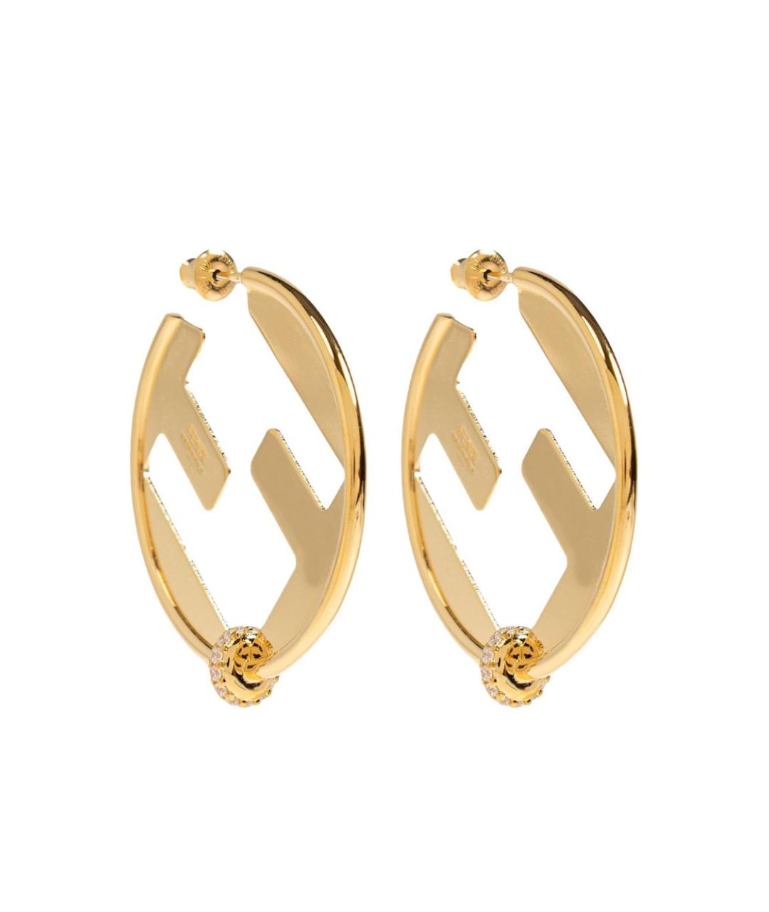 FENDI Золотые латунные серьги, фото 1