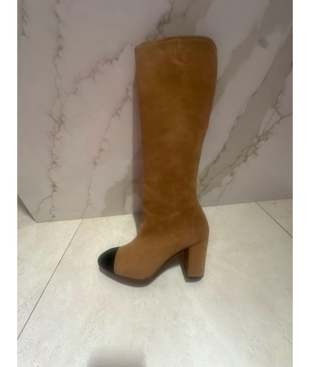 STUART WEITZMAN Коричневые замшевые сапоги, фото 5