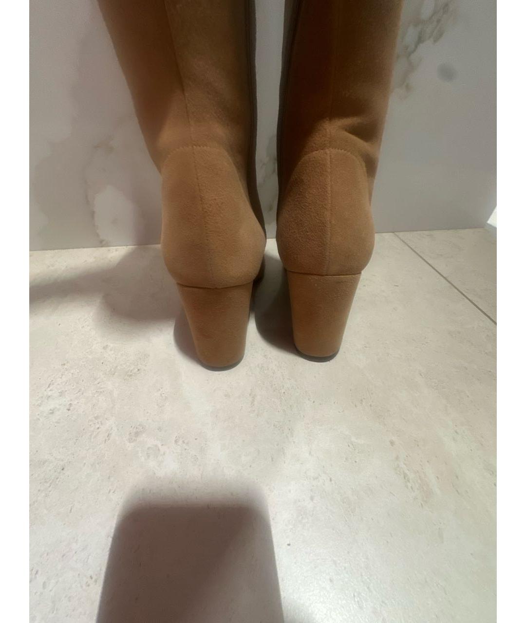 STUART WEITZMAN Коричневые замшевые сапоги, фото 4