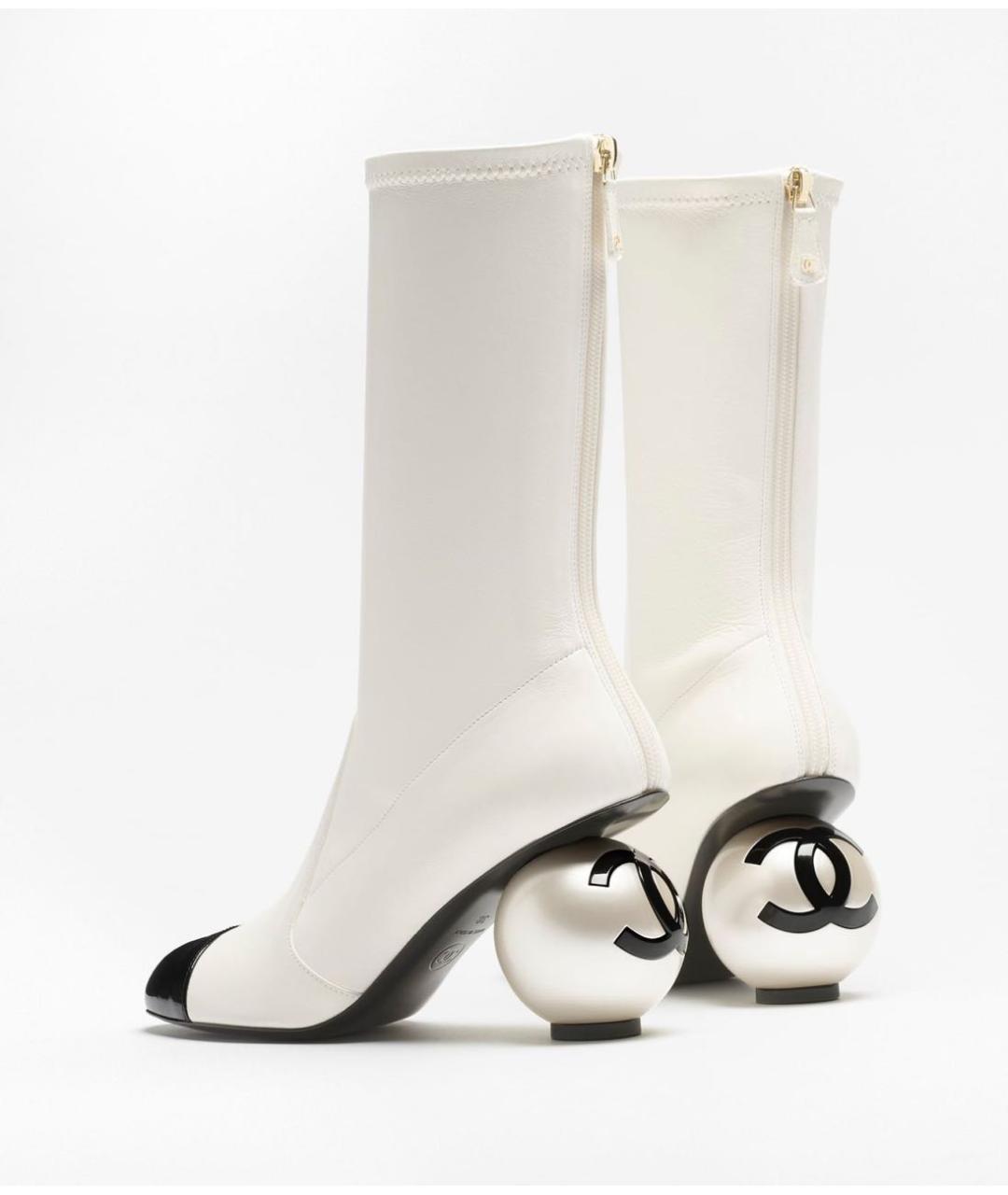 CHANEL Белые кожаные полусапоги, фото 3