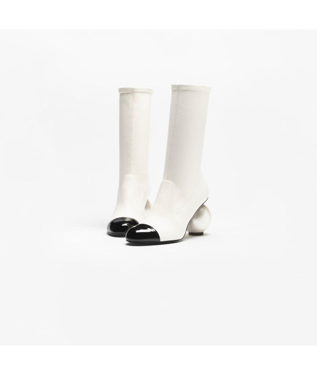 CHANEL Белые кожаные полусапоги, фото 2