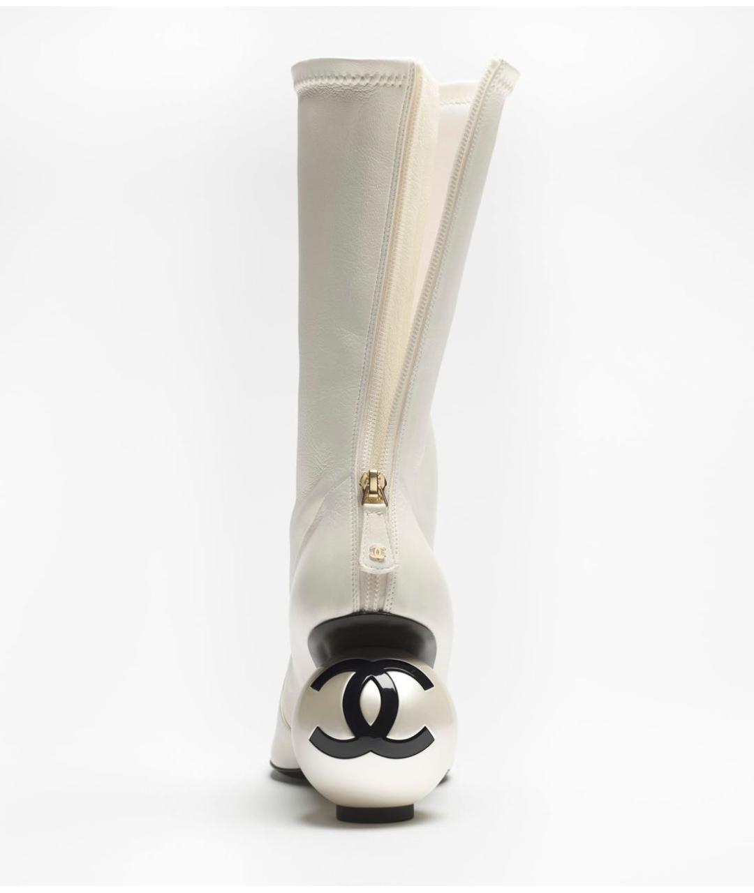 CHANEL Белые кожаные полусапоги, фото 4