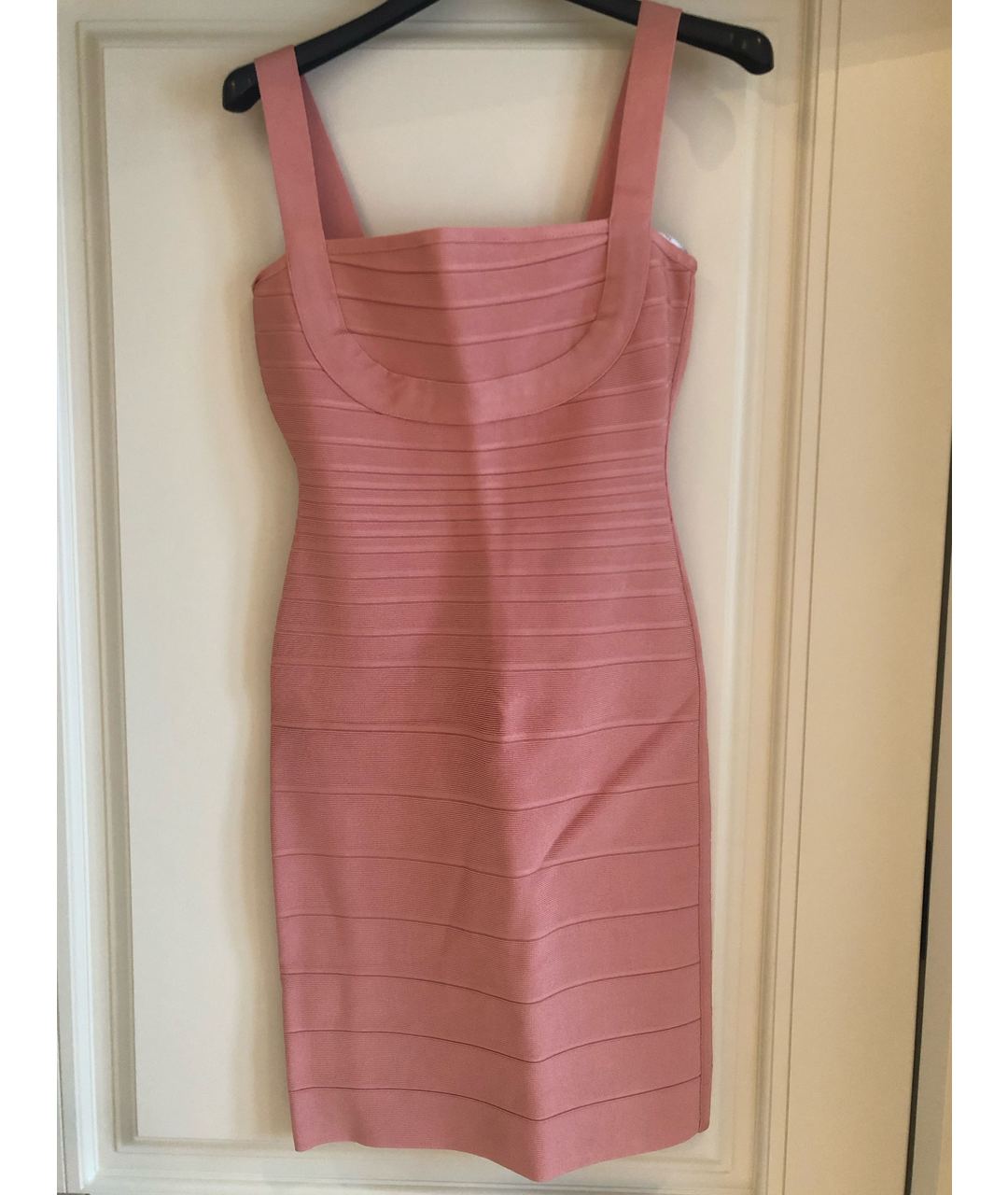 HERVE LEGER Розовое синтетическое коктейльное платье, фото 2